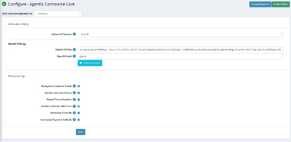 ai analytics insights ai provider & privacy configuration page